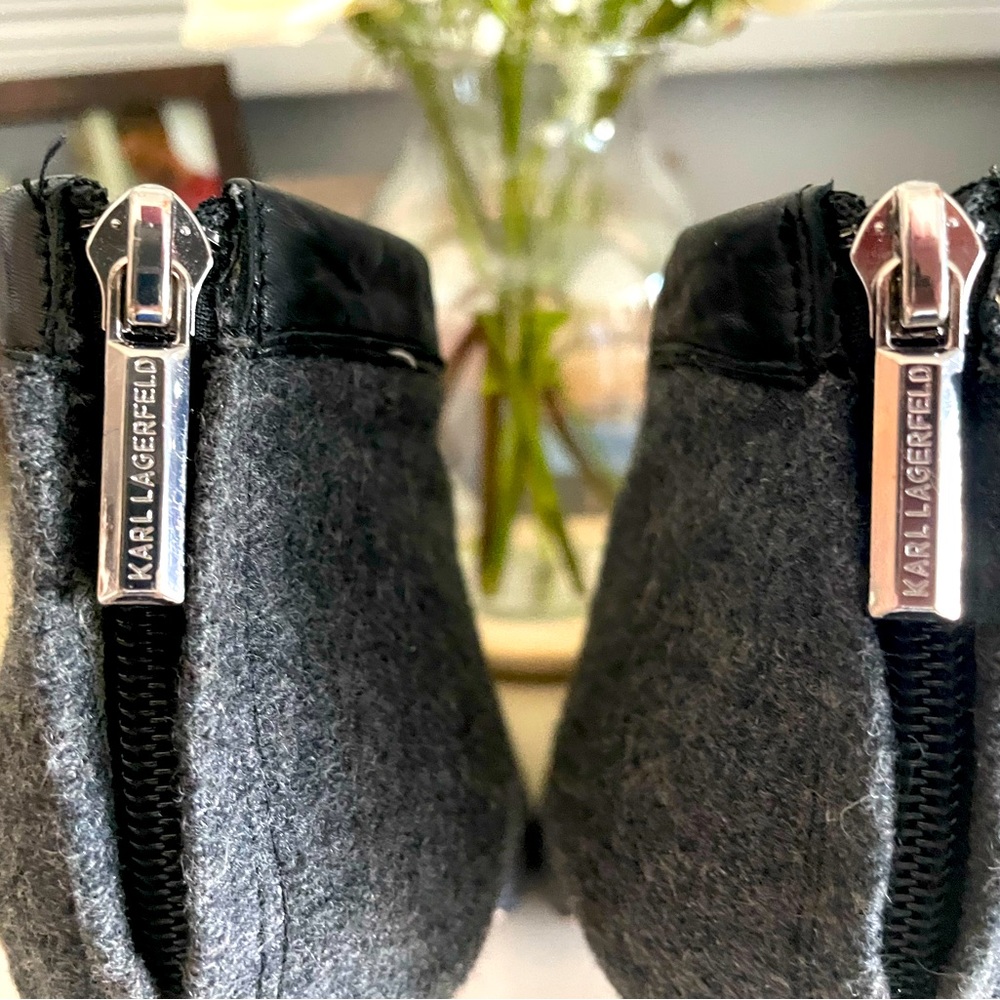 Karl Lagerfeld Grey Lori High Heel Bootie